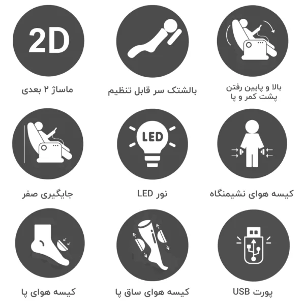 امکانات صندلی ماساژور SL-A389-2