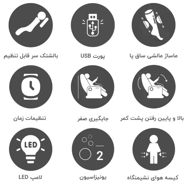 امکانات صندلی ماساژور SL-A100